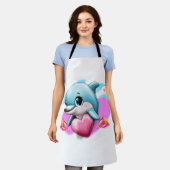 Cute Baby Dolphin met Valentijns hart Schort (Gedragen)