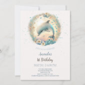 Cute Baby Dolphin Verjaardagsfeestje Kaart (Voorkant)