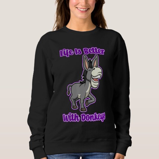 Cute Baby Donkey Life Mule Trui (Voorkant)