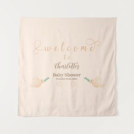 Cute Baby Dove Baby Shower Tapijt Wandkleed