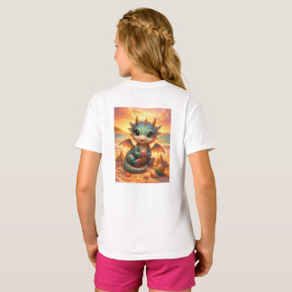 Cute Baby Dragon at Sunest T-shirt