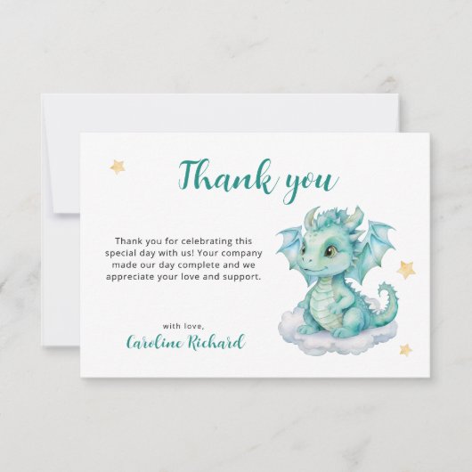 Cute Baby Dragon Bedankkaart (Voorkant)