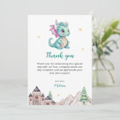 Cute Baby Dragon Bedankkaart (Staand voorkant)