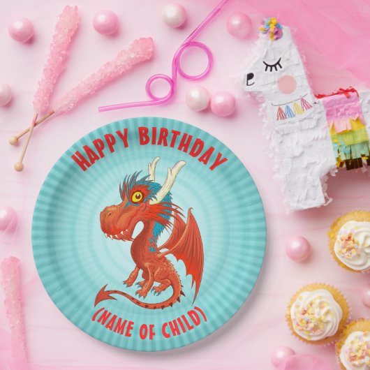 Cute Baby Dragon Birthday Bord (Feest)