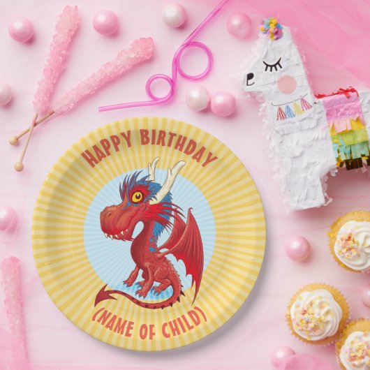 Cute Baby Dragon Birthday Bord (Feest)
