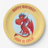 Cute Baby Dragon Birthday Bord (Voorkant)