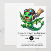 Cute Baby Dragon Birthday Kaart (Voorkant / Achterkant)