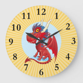 Cute Baby Dragon Clock Grote Klok