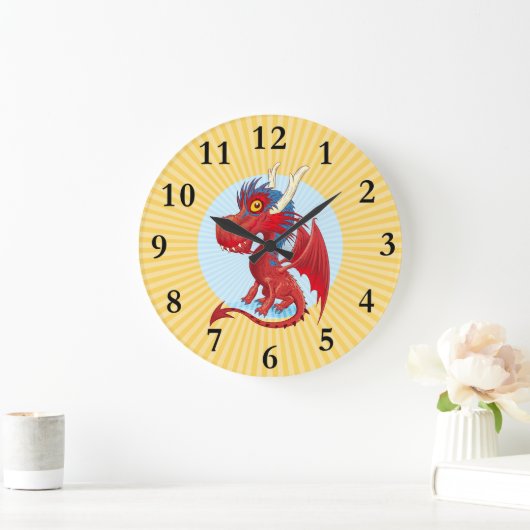 Cute Baby Dragon Clock Grote Klok (Huis)