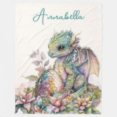 Cute Baby Dragon Egg Fleece Deken (Voorkant)