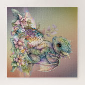 Cute Baby Dragon Egg op regenboog Legpuzzel (Horizontaal)