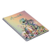 Cute Baby Dragon Egg op regenboog Notitieboek (Rechterzijde)