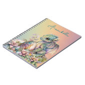 Cute Baby Dragon Egg op regenboog Notitieboek (Linkerzijde)