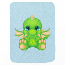 Cute Baby Dragon Green & Oranje