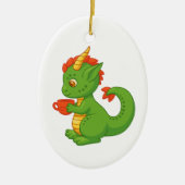 Cute Baby Dragon Holding Cup Keramisch Ornament (Voorkant)