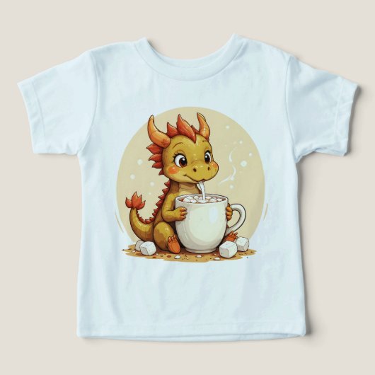 Cute Baby Dragon Hot Chocolate Kids Kawaii Cozy De (Design voorkant)