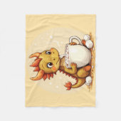 Cute Baby Dragon Hot Chocolate Kids Kawaii Cozy De Fleece Deken (Voorkant)