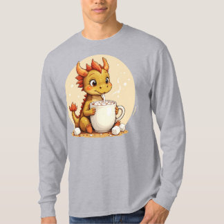 Cute Baby Dragon Hot Chocolate Kids Kawaii Cozy De T-shirt