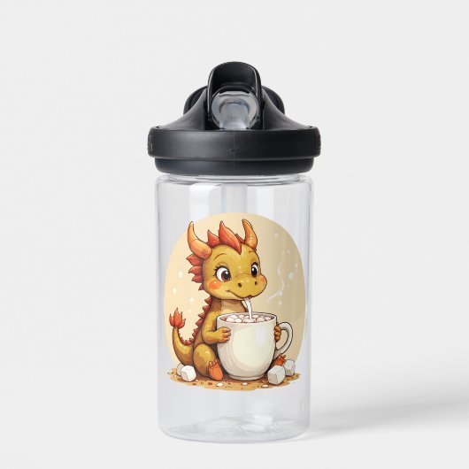 Cute Baby Dragon Hot Chocolate Kids Kawaii Cozy De Waterfles (Voorkant)