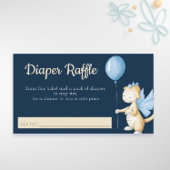 Cute Baby Dragon met Balloon Diaper Raffle Informatiekaartje