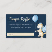 Cute Baby Dragon met Balloon Diaper Raffle Informatiekaartje (Voorkant)