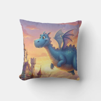 Cute Baby Dragon Nursery Throw Pillow Kussen