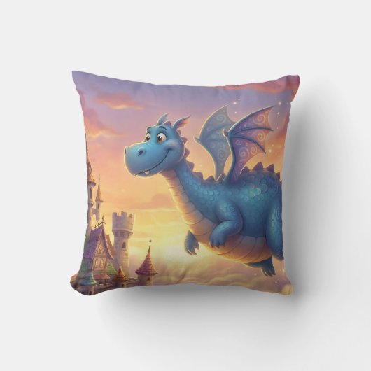 Cute Baby Dragon Nursery Throw Pillow Kussen (Voorkant)