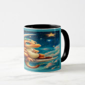 Cute Baby Dragon on Crescent Moon Magical Mug Mok (Voorkant rechts)