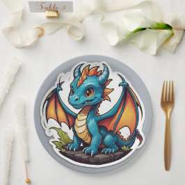 Cute Baby Dragon Papieren Bordje