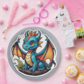Cute Baby Dragon Papieren Bordje (Feest)