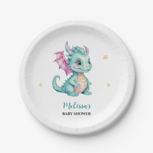 Cute Baby Dragon Papieren Bordje (Voorkant)