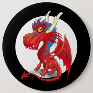 Cute Baby Dragon Ronde Button 6,0 Cm