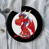 Cute Baby Dragon Ronde Button 6,0 Cm (In situ)