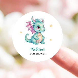 Cute Baby Dragon Ronde Sticker