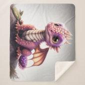 Cute Baby Dragon Sherpa Deken (Voorkant)