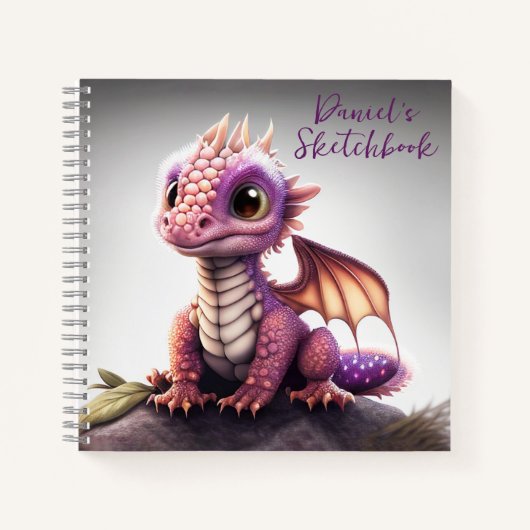 Cute Baby Dragon Sketchbook Notitieboek (Voorkant)