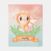 Cute Baby Dragon Waterverf Fleece Blanket Deken (Voorkant)
