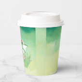 Cute Baby Dragon Waterverf Hard Plastic Onderzette Papieren Bekers (Links)