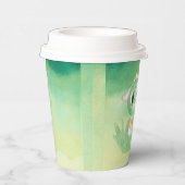 Cute Baby Dragon Waterverf Hard Plastic Onderzette Papieren Bekers (Rechts)