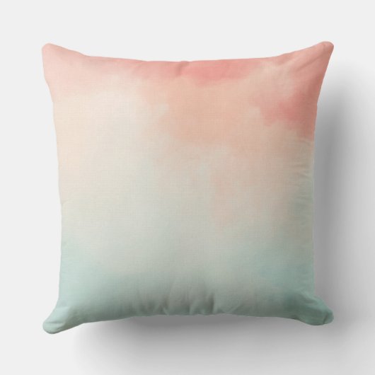 Cute Baby Dragon Waterverf Kussen (Achterkant)