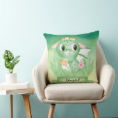 Cute Baby Dragon Waterverf Kussen (Stoel)