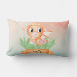 Cute Baby Dragon Waterverf Kussen
