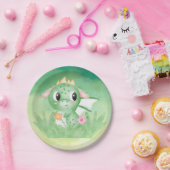 Cute Baby Dragon Waterverf Paper Bord (Feest)