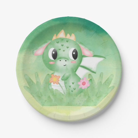 Cute Baby Dragon Waterverf Paper Bord (Voorkant)