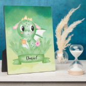 Cute Baby Dragon Waterverf Plaque Fotoplaat (Zijkant)