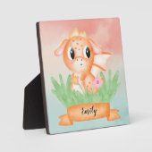 Cute Baby Dragon Waterverf Plaque Fotoplaat (Voorkant)