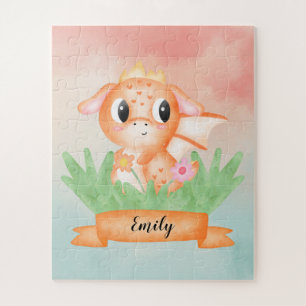 Cute Baby Dragon Waterverf Puzzle Legpuzzel