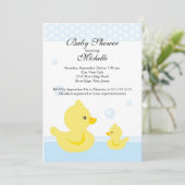 Cute Baby Duck Baby shower Invitation Kaart (Staand voorkant)