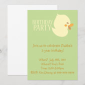 Cute Baby Ducking Rubber Ducky Birthday Invitae Kaart (Voorkant / Achterkant)