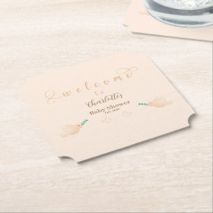 Cute Baby Duif Baby Shower Kartonnen Onderzetters